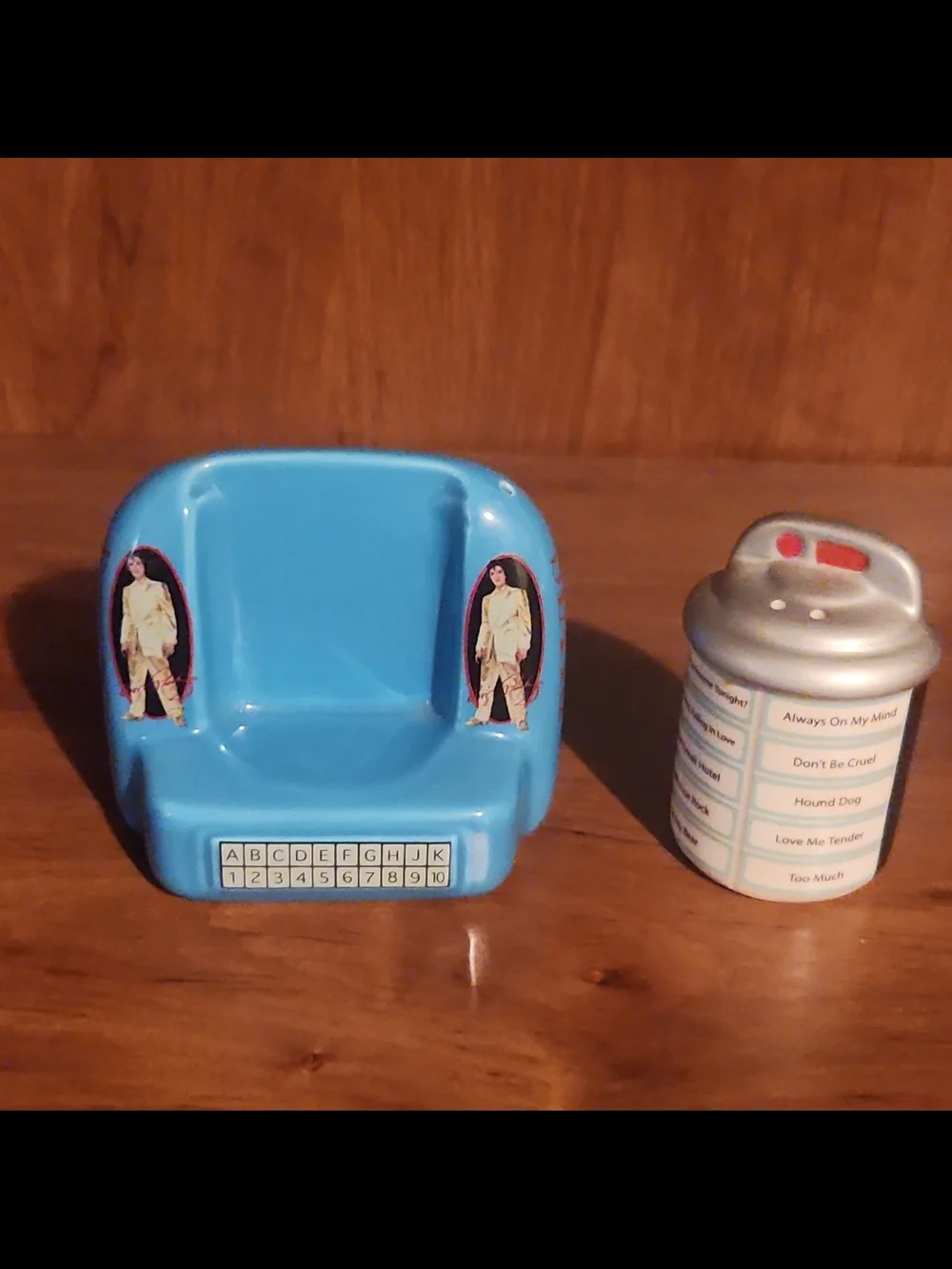 Blue Retro Jukebox Toy with Silver Top